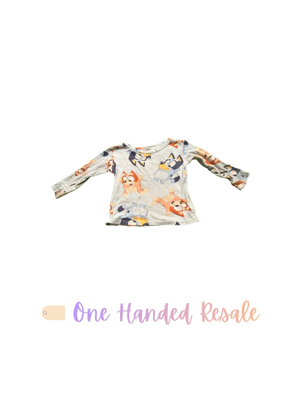 🐾 Bluey & Bingo Print Long Sleeve Kids Light Blue Pajama Top 4T
